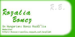 rozalia boncz business card